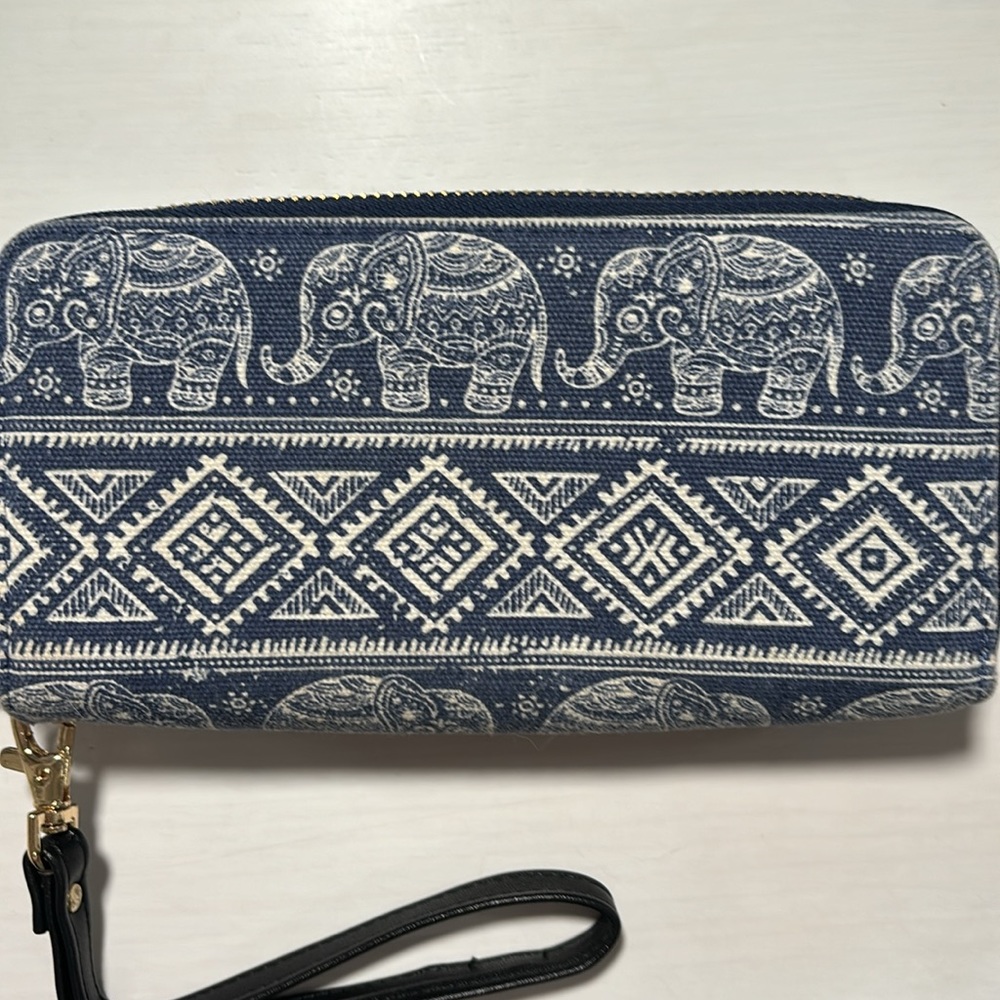 Boho Elephant print wristlet